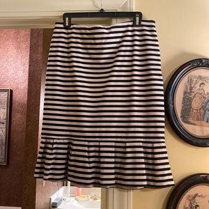 White House black/cream striped skirt